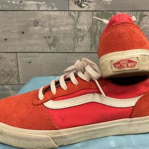 VANS Red Suede & Canvas Old Skool Shoe.  Size 6.5 Women